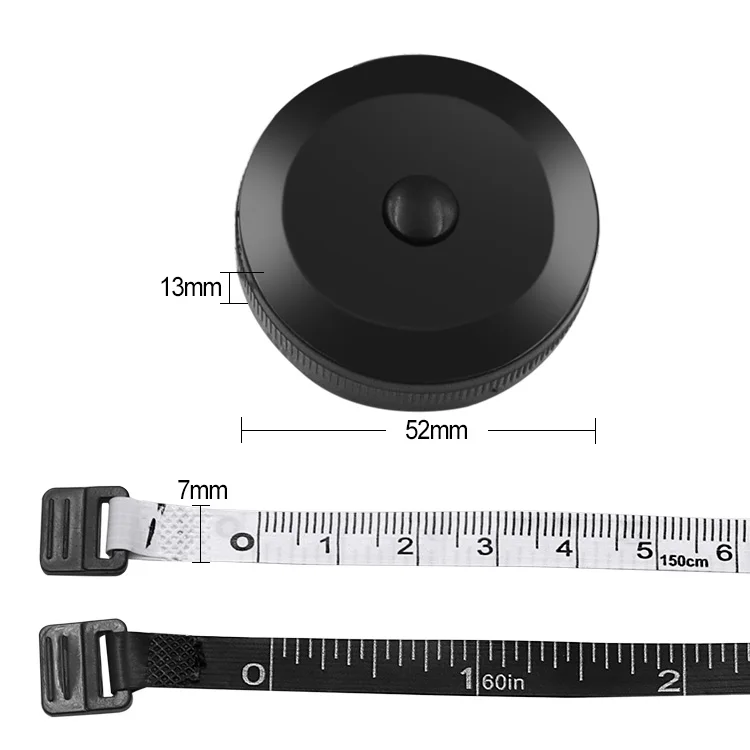 150cm 60inch Portable Retractable Ruler Tape Measure Height Children's Ruler Cm Inch Tape Measure White Black