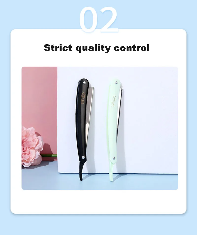 2 Colors Professional Manual Shaver Straight Edge Stainless Steel Sharp Barber Razor Folding Shaving Beard Cutter With Blade
