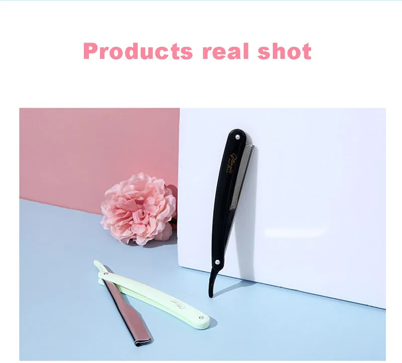 2 Colors Professional Manual Shaver Straight Edge Stainless Steel Sharp Barber Razor Folding Shaving Beard Cutter With Blade
