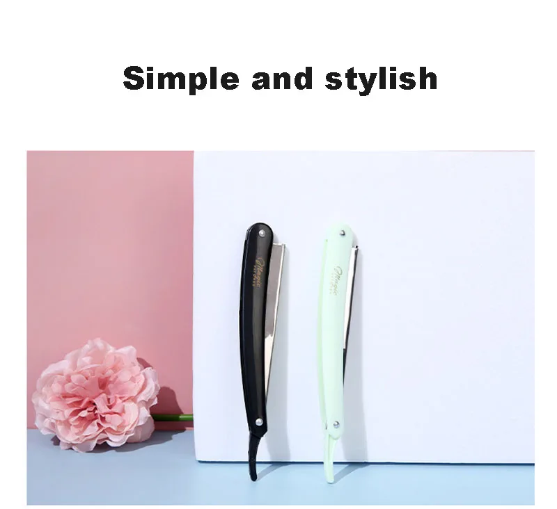 2 Colors Professional Manual Shaver Straight Edge Stainless Steel Sharp Barber Razor Folding Shaving Beard Cutter With Blade