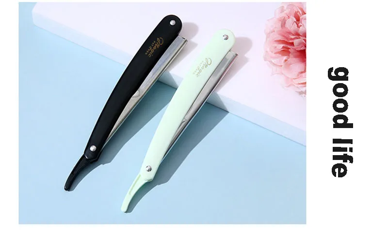 2 Colors Professional Manual Shaver Straight Edge Stainless Steel Sharp Barber Razor Folding Shaving Beard Cutter With Blade