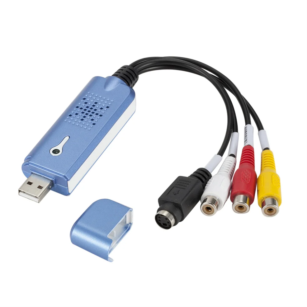 VHS to Digital Converter USB 2.0 to AV Video Converter Audio Capture Card VHS VCR TV to Digital Converter Support Win 7/8/10
