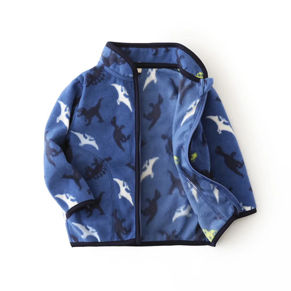 Jumping Meters New Arrival Dinosaurs Zipper Boys Girls Jackets Coats Fahion Pockets Children's Outwear Fleece Coats Kids Clothes