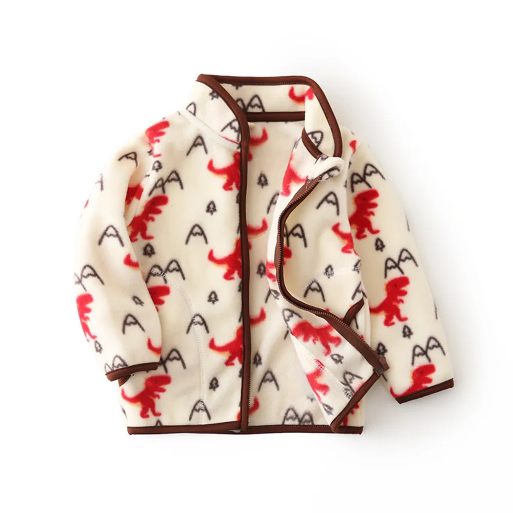 Jumping Meters New Arrival Dinosaurs Zipper Boys Girls Jackets Coats Fahion Pockets Children's Outwear Fleece Coats Kids Clothes