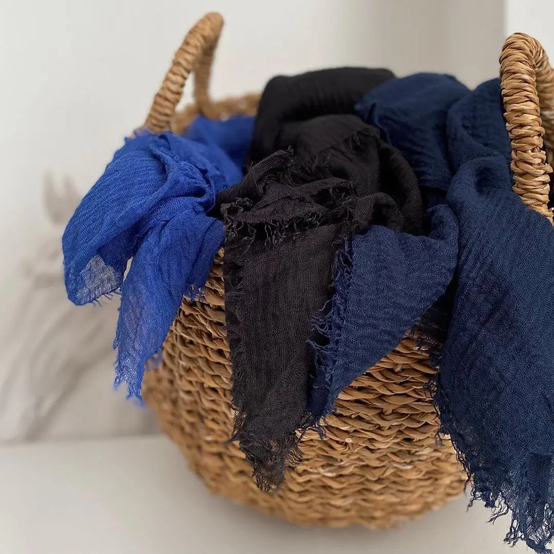 Hot Crinkle Cotton Hijab Scarf Women Scarves Bandana Turban Headscarf Muslim Shawl Africa Wrap Headband Islamic Shawls Headband