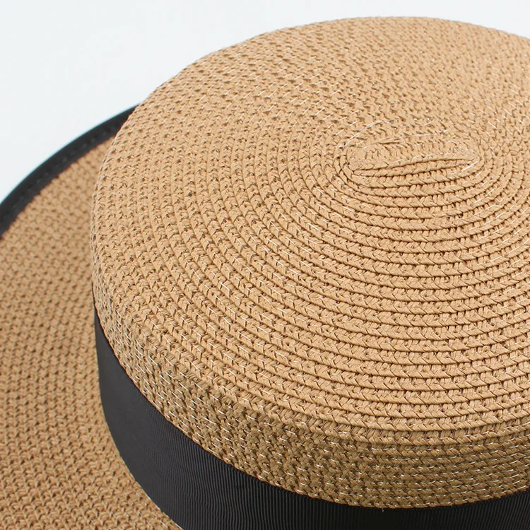 Panama Fashion Ladies Elegant Raffia Straw Hat Rhinestone Letters Vacation Travel High Quality Ladies Summer Topper Banquet Hat