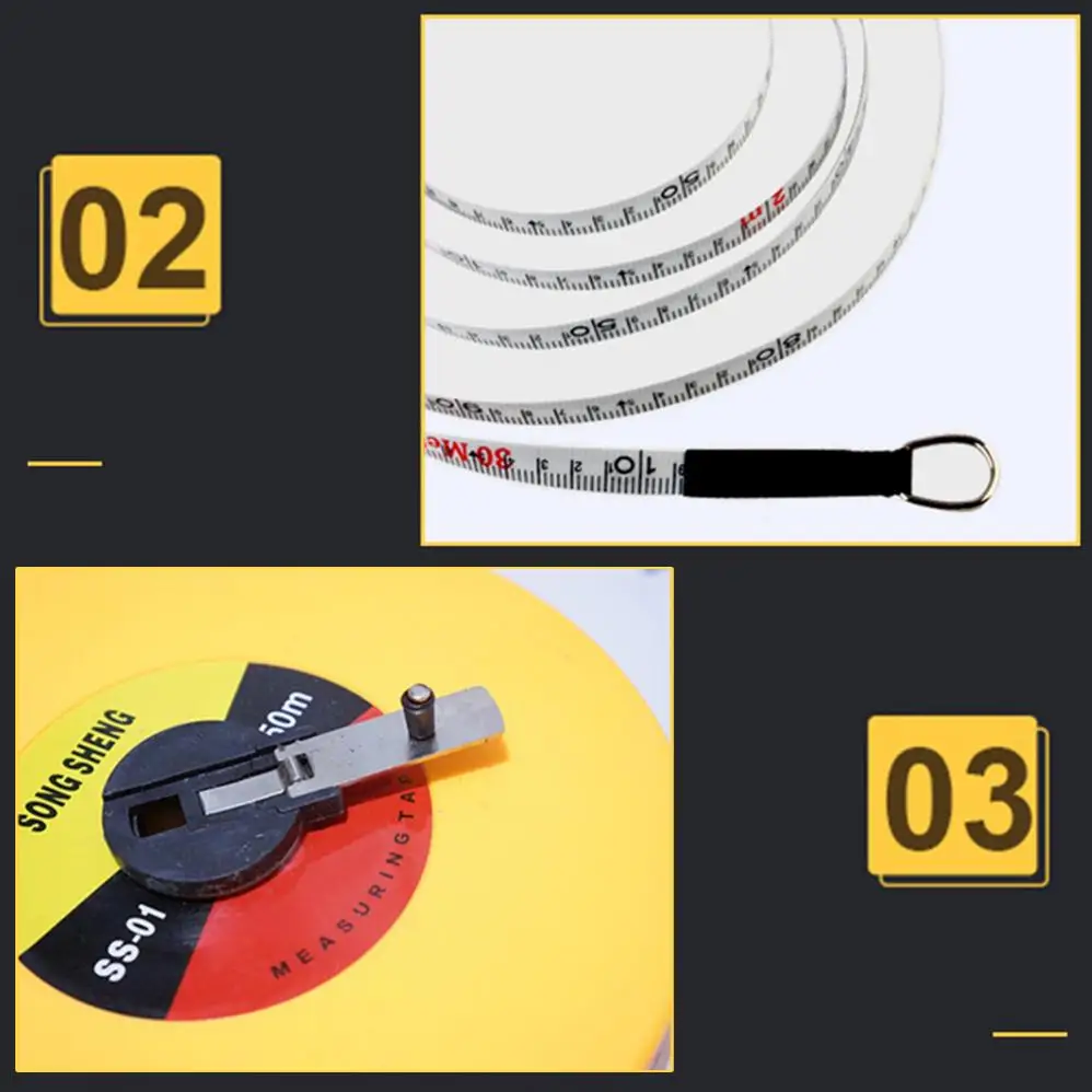 10/15/20/30/50M Tapemeasure Circular Glass Fiber Leather Tapemeasure Carpentermetricmeasuringmeter Tapemeasure Tools