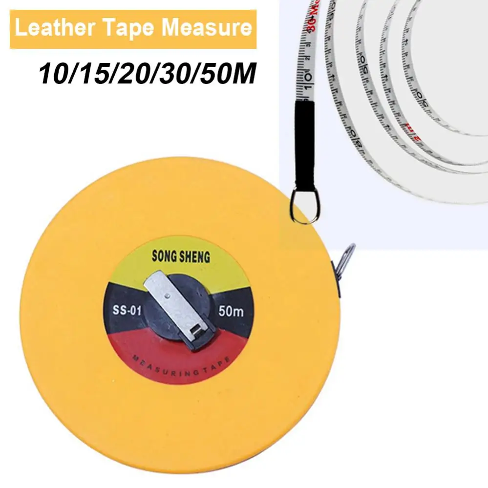 10/15/20/30/50M Tapemeasure Circular Glass Fiber Leather Tapemeasure Carpentermetricmeasuringmeter Tapemeasure Tools