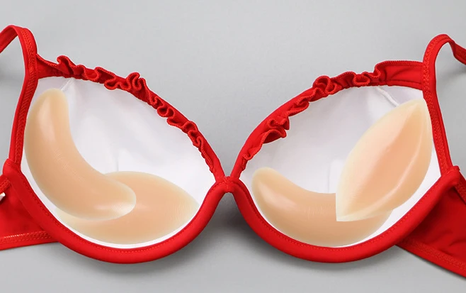 Dropship 1 Pair Push Up Silicone Triangle Bikini Swimsuit Bra Insert Pads Bra Pads Pasties Invisable Breast Enhancer Lingerie