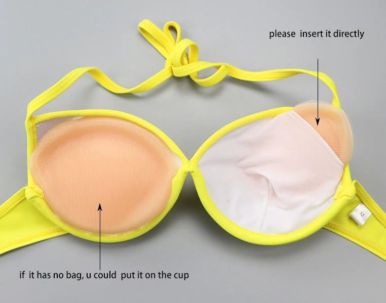 Dropship 1 Pair Push Up Silicone Triangle Bikini Swimsuit Bra Insert Pads Bra Pads Pasties Invisable Breast Enhancer Lingerie
