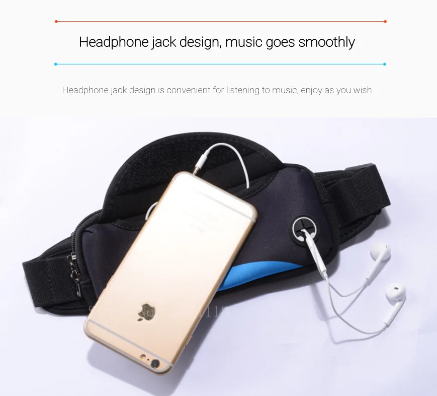 Unisex Waterproof Running Waist BagSport Waist Pack Mobile Phone Holder Bag Gym Fitness Bag Sport Running Belt Bag
