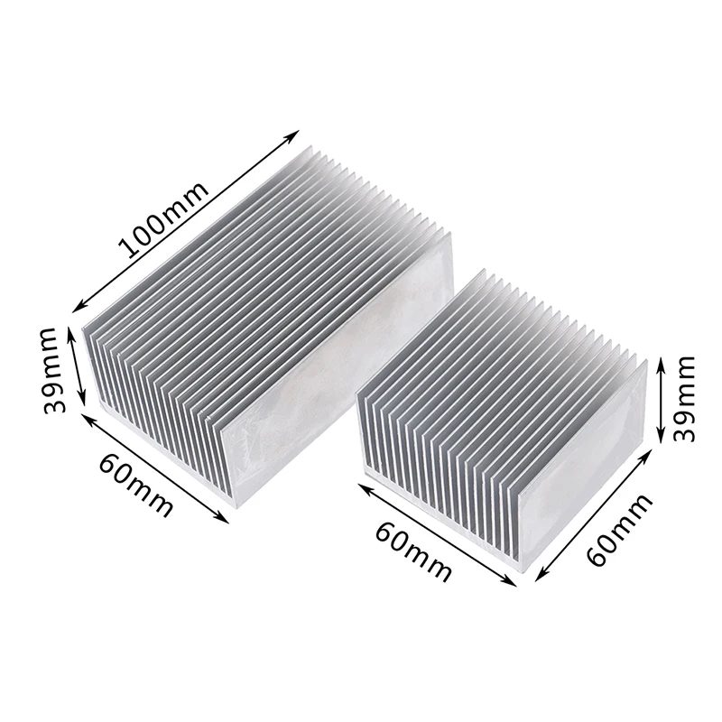 1pc Aluminum Alloy Heatsink Cooling Pad For High Power LED IC Chip Cooler Radiator Heat Sink 60*60*39mm/ 100*60*39mm