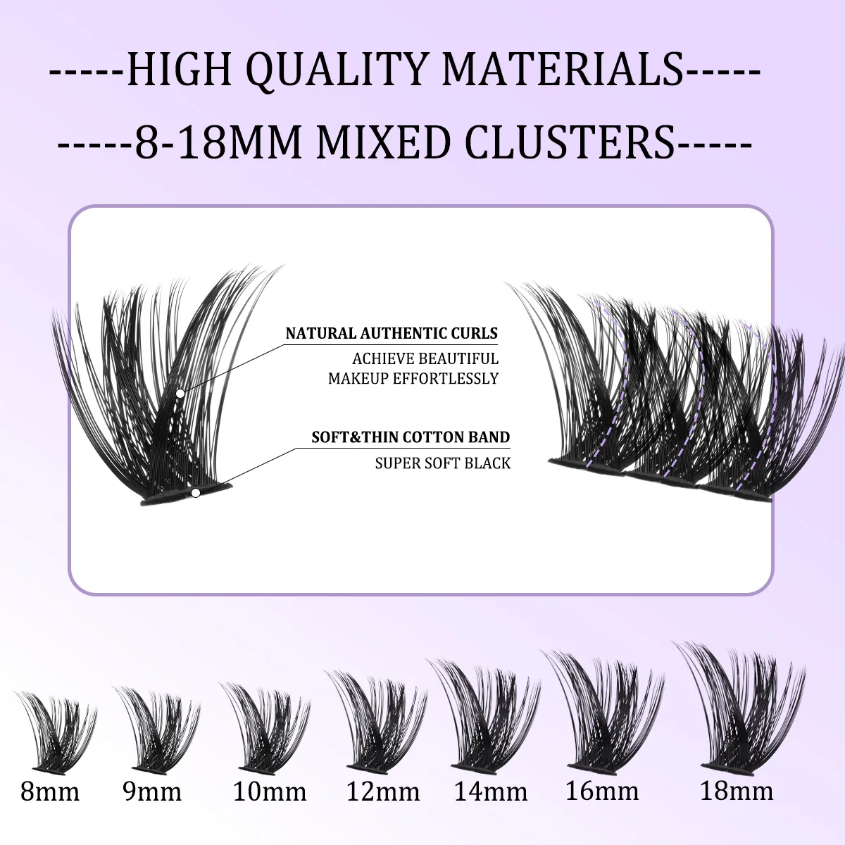 Eyelash Clusters Kit Large Capacity Wispy Individual Lashes Natural DIY Cluster Eyelash Extensions Makeup Tool