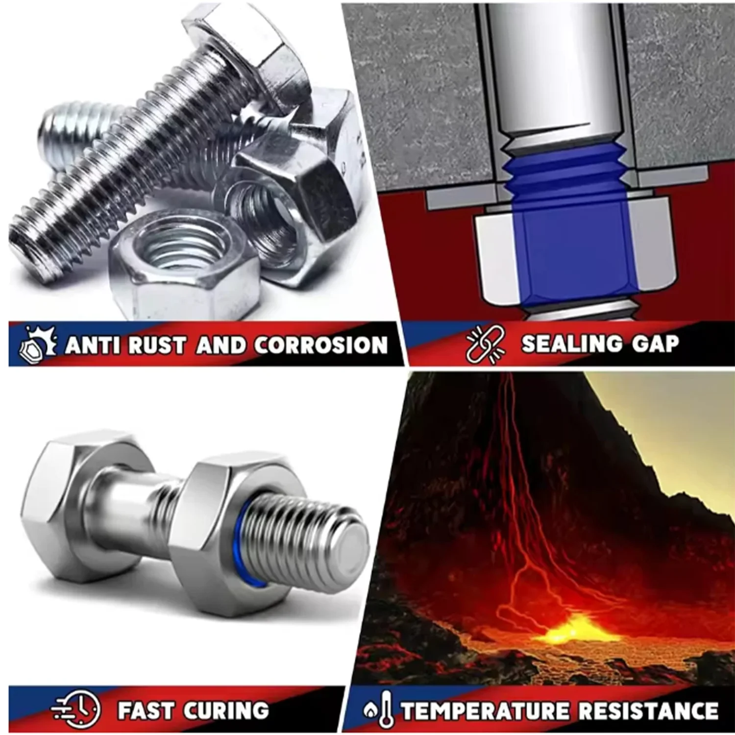 50ml 271 243 Blue Thread Locker Nuts-Bolts Locker,Screw Adhesive Lock Tight Seal Fasteners Anaerobic Curing Metal Glue Rustproof
