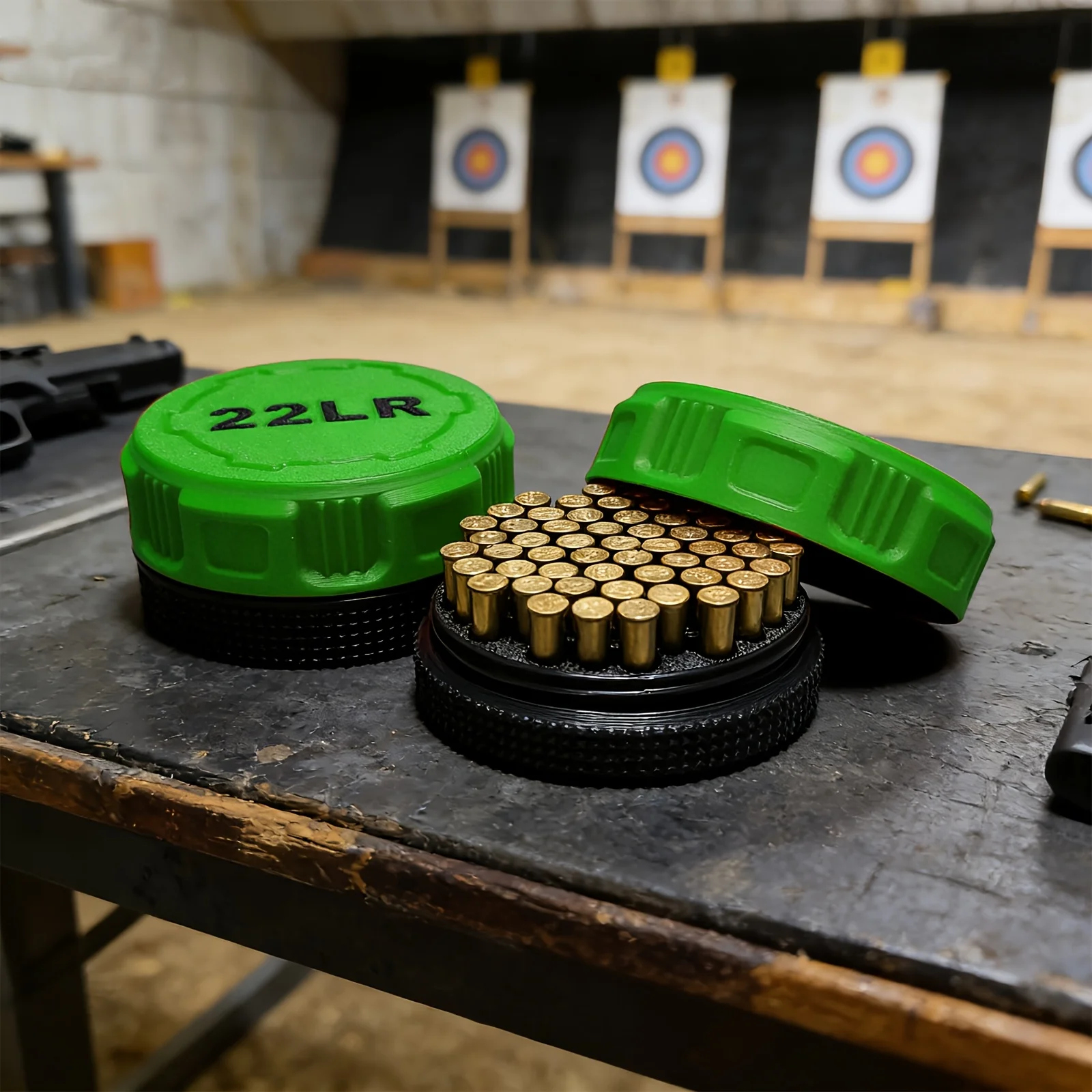 Mini .22LR Ammunition Storage Box Pocket Size Fits 50 Rounds Secure Screw Lid Durable Case For Small Caliber Rounds