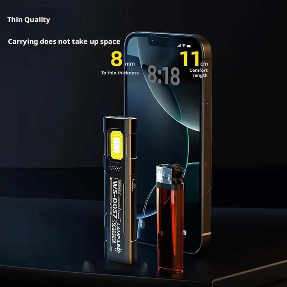 2026new LED Keychain Flashlight USB-C Rechargeable 800Lm Portable Mini Torch Light Pocket Lantern Flood Work Light With Magnet