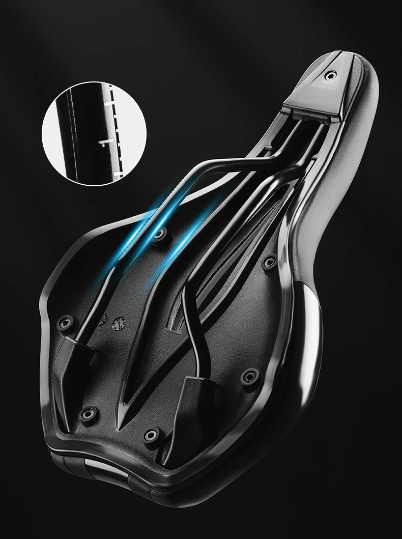 ROCKBROS Breathable Hollow Bike Saddle for MTB Road Shockproof Lightweight Cycling Seat Premium PU Leather with Non-Slip Surface