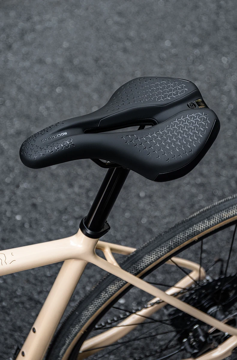 ROCKBROS Breathable Hollow Bike Saddle for MTB Road Shockproof Lightweight Cycling Seat Premium PU Leather with Non-Slip Surface