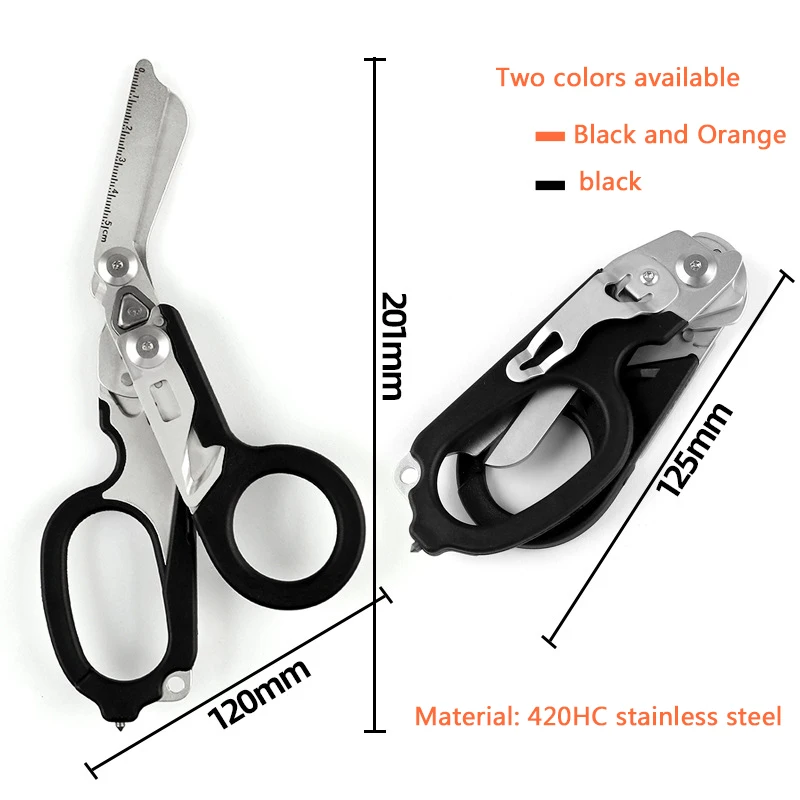 Tactical Trauma Shears Emergency Rescue Shear First Aid Kit Raptor Scissors Foldable Plier Outdoor Survival EDC Tool Gear