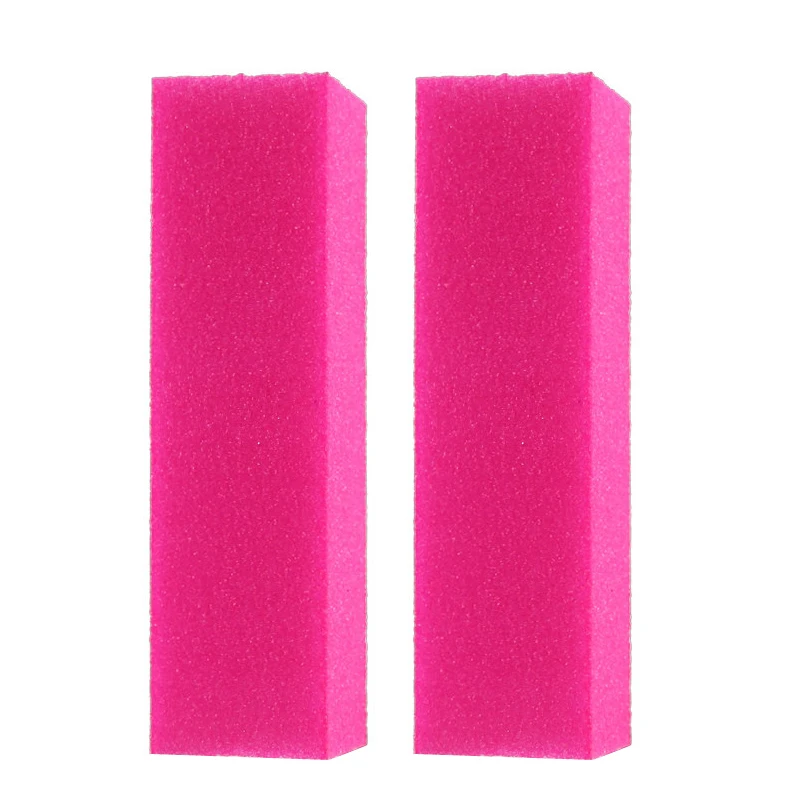 2pcs Nail Art Sanding Buffer Block Set Yellow & Pink Manicure Pedicure Accessories for Smooth Finish on Nails