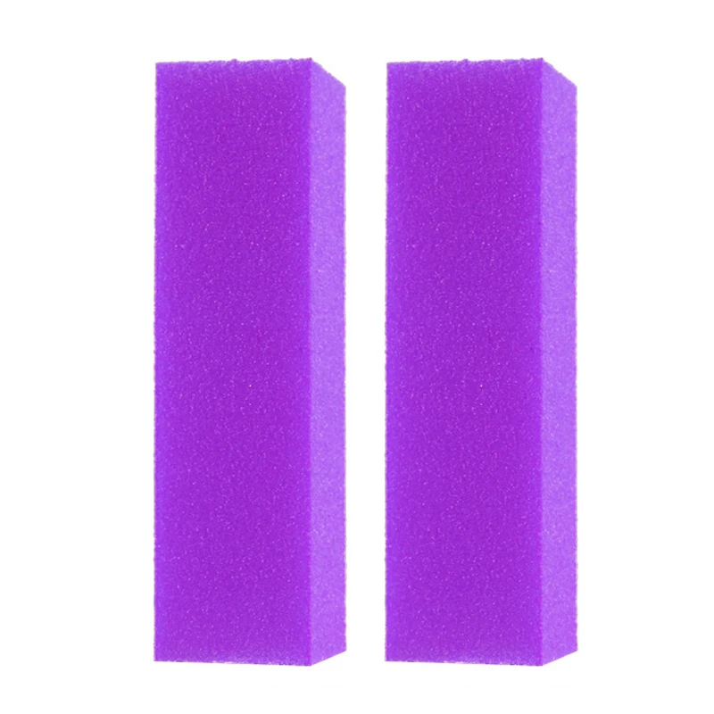 2pcs Nail Art Sanding Buffer Block Set Yellow & Pink Manicure Pedicure Accessories for Smooth Finish on Nails