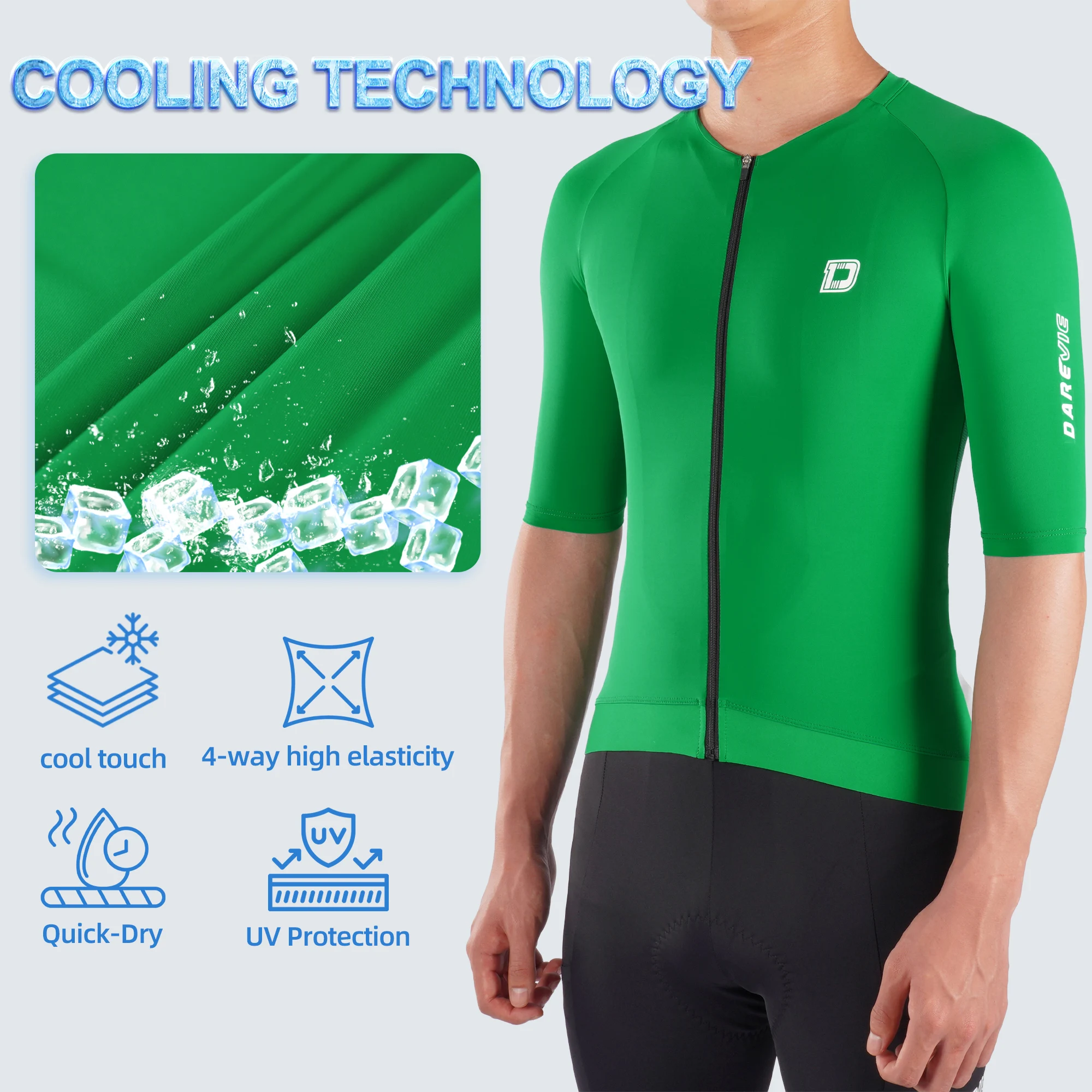 DAREVIE Cycling Jersey Cool Technology Anti UV Pro Level Man Cycling Maillot 4.5cm Anti Slip Quick Dry Men's Cycling Clothing
