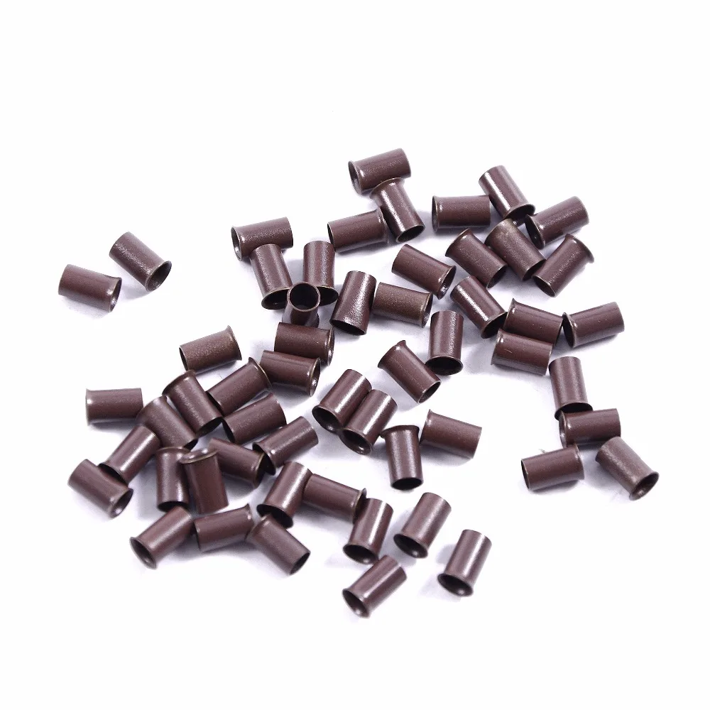 3.4mm 1000pcs Long Euro Lock Flared Flaring Micro Copper Tube Rings Beads Links Human Hair Extensions tools