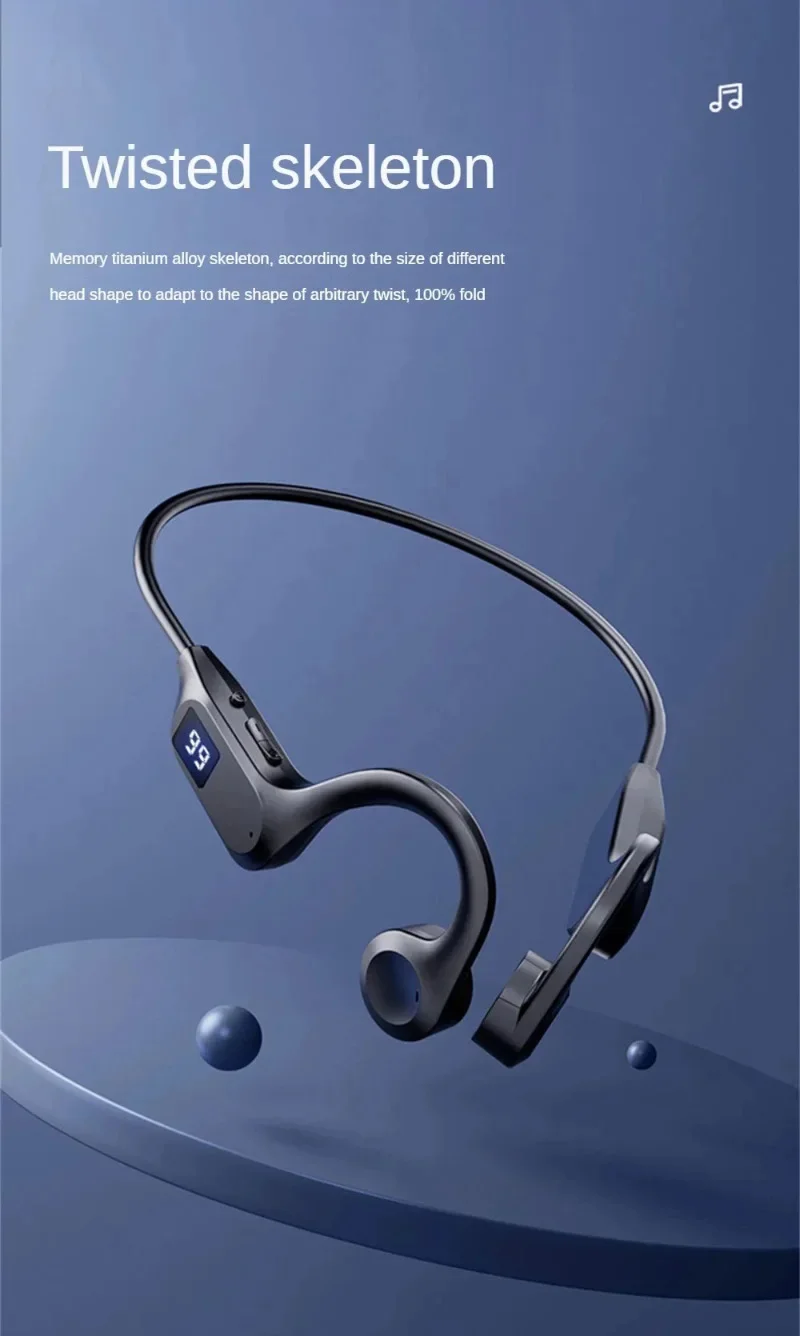 VIVO Hot Real Bone Conduction Sport Headphone Wireless Earphone Bluetooth-Compatible Headset Hands-free with Mic for Running