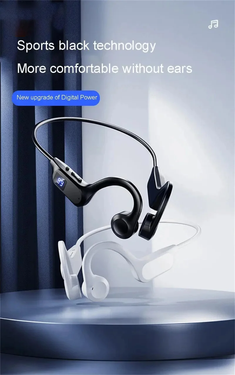 VIVO Hot Real Bone Conduction Sport Headphone Wireless Earphone Bluetooth-Compatible Headset Hands-free with Mic for Running