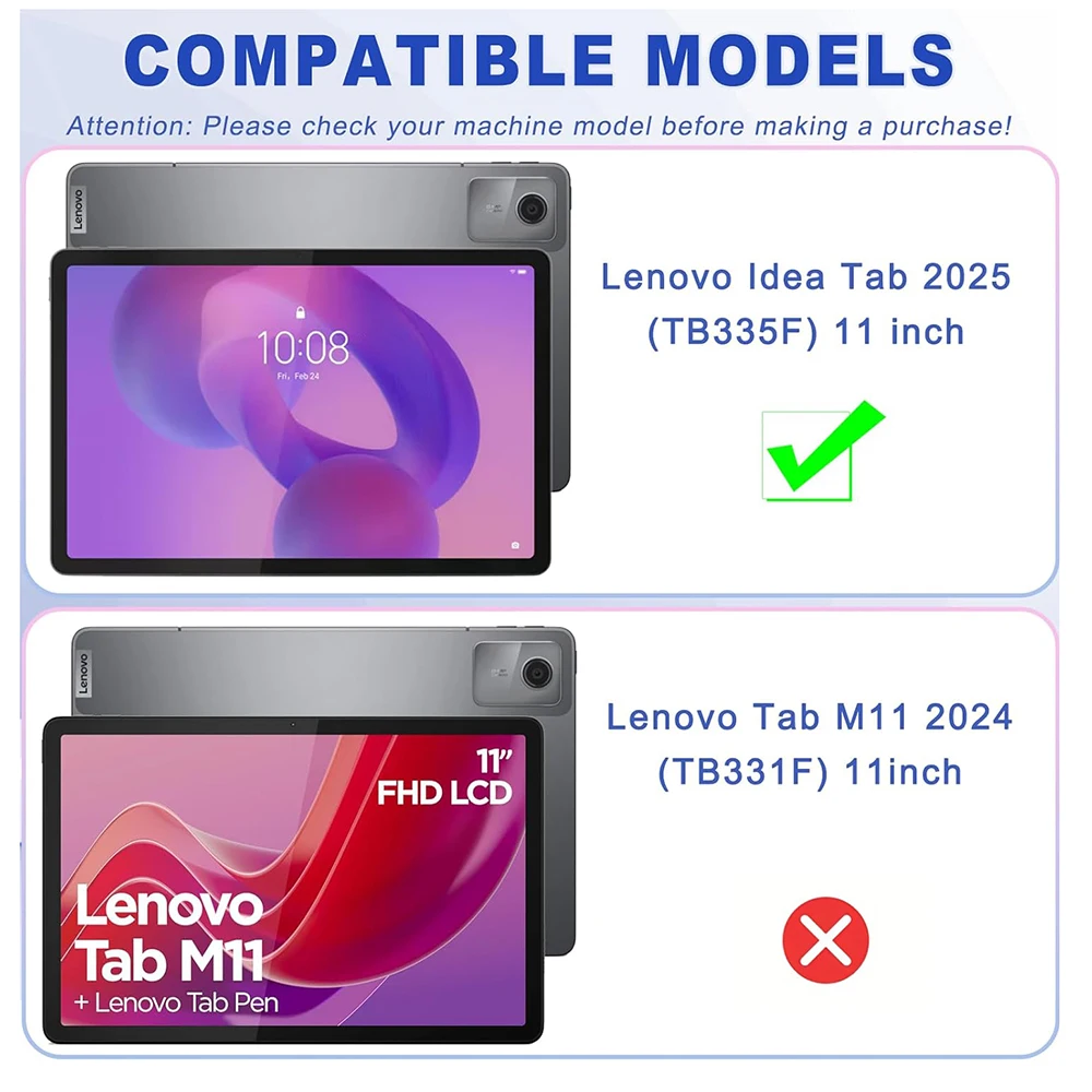 Case for Lenovo Idea Tab 11-inch 2025/Tab M112025 /Tab K11 Gen2 , TB-336FU TB-336ZU TB-330FU TB-331FC Magnetic Flip Smart Cover
