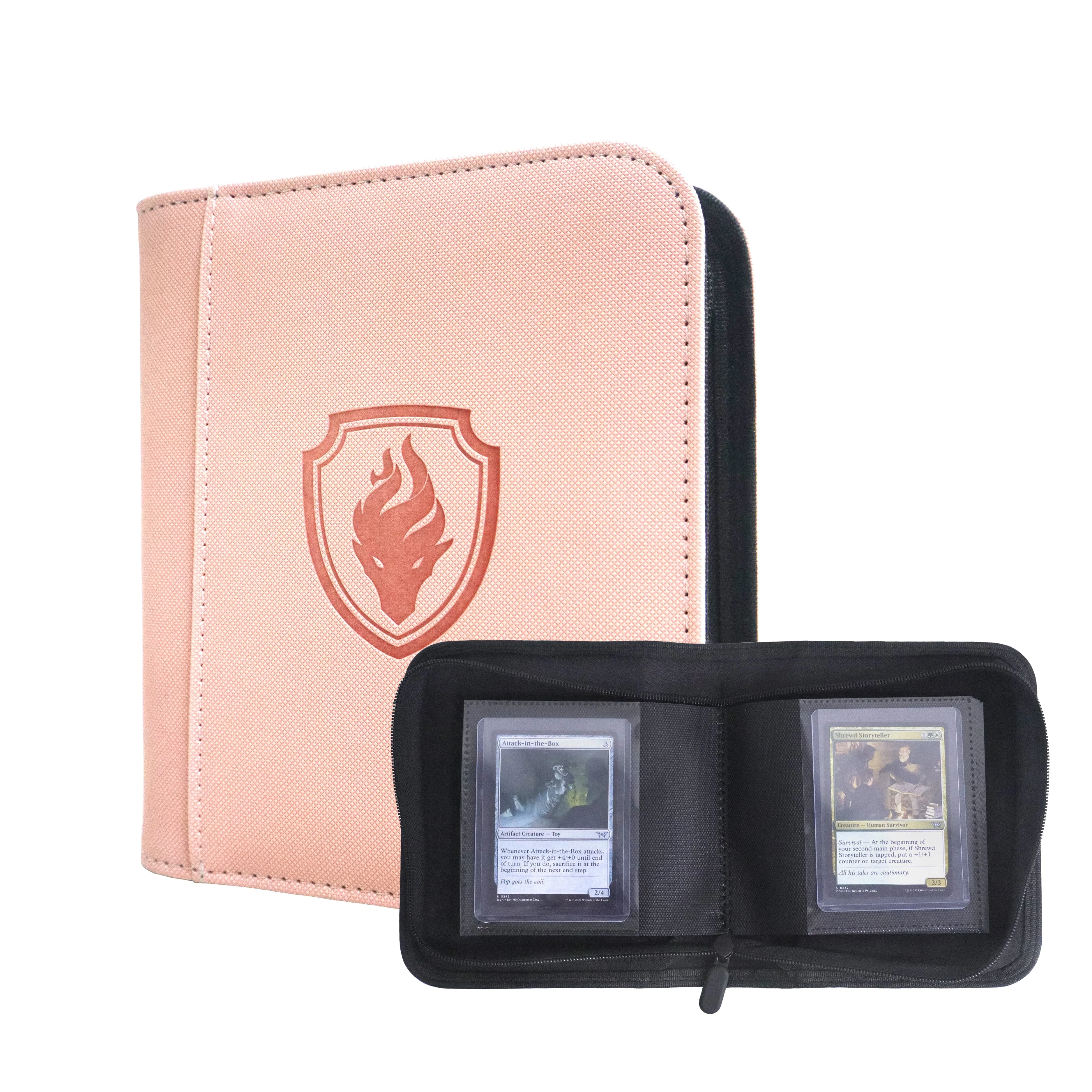Waterproof PU Leather Side Load Zipper Card Binder 32 Slots Trading Card Album for 3'×4' Cards, Ideal for TCG, Game/Sport Cards