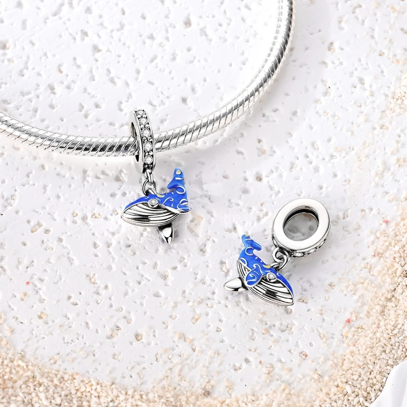 Summer Series Original 925 Sterling Silver Charms Bead Blue Marine Life Pendant Fit Original Bracelet For Women Jewelry Gift