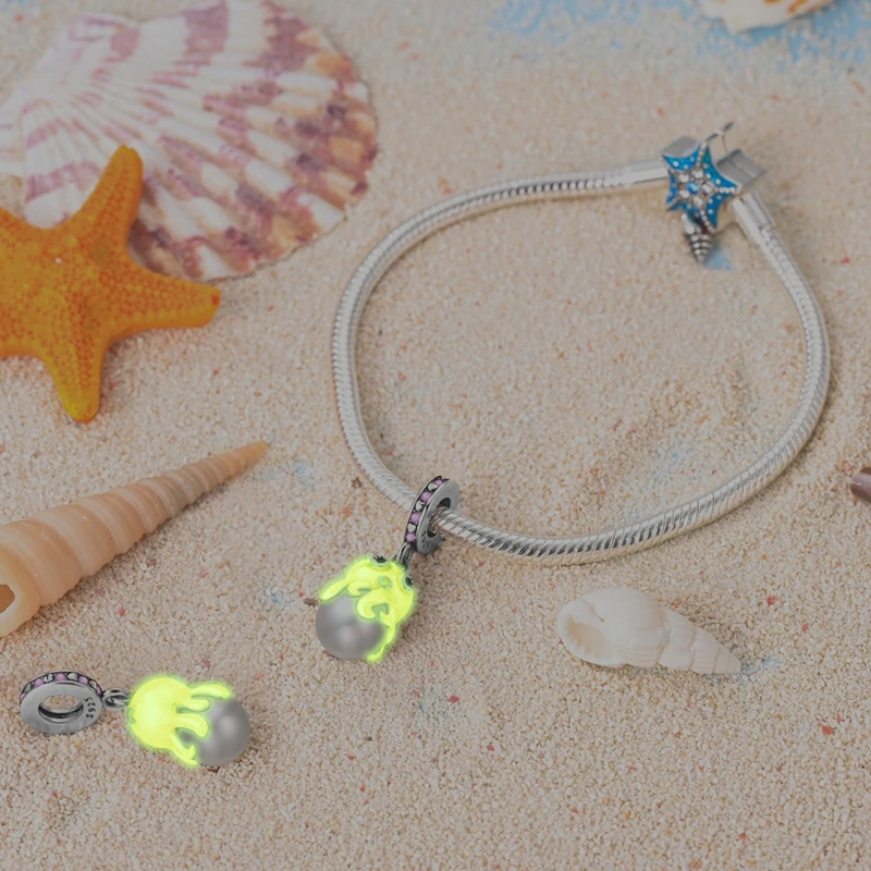 Summer Series Original 925 Sterling Silver Charms Bead Blue Marine Life Pendant Fit Original Bracelet For Women Jewelry Gift