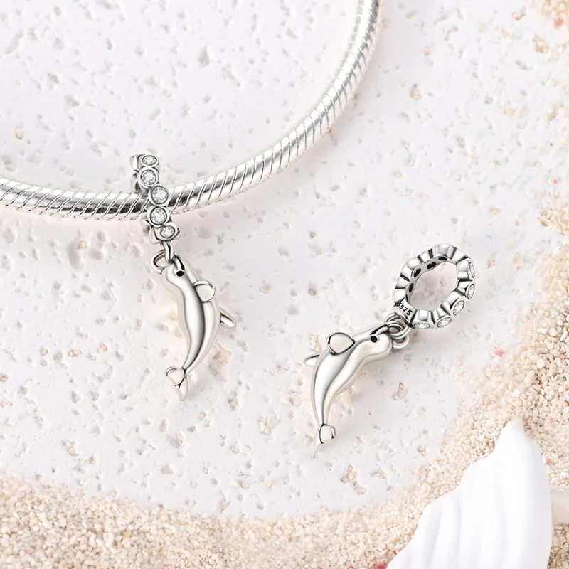 Summer Series Original 925 Sterling Silver Charms Bead Blue Marine Life Pendant Fit Original Bracelet For Women Jewelry Gift