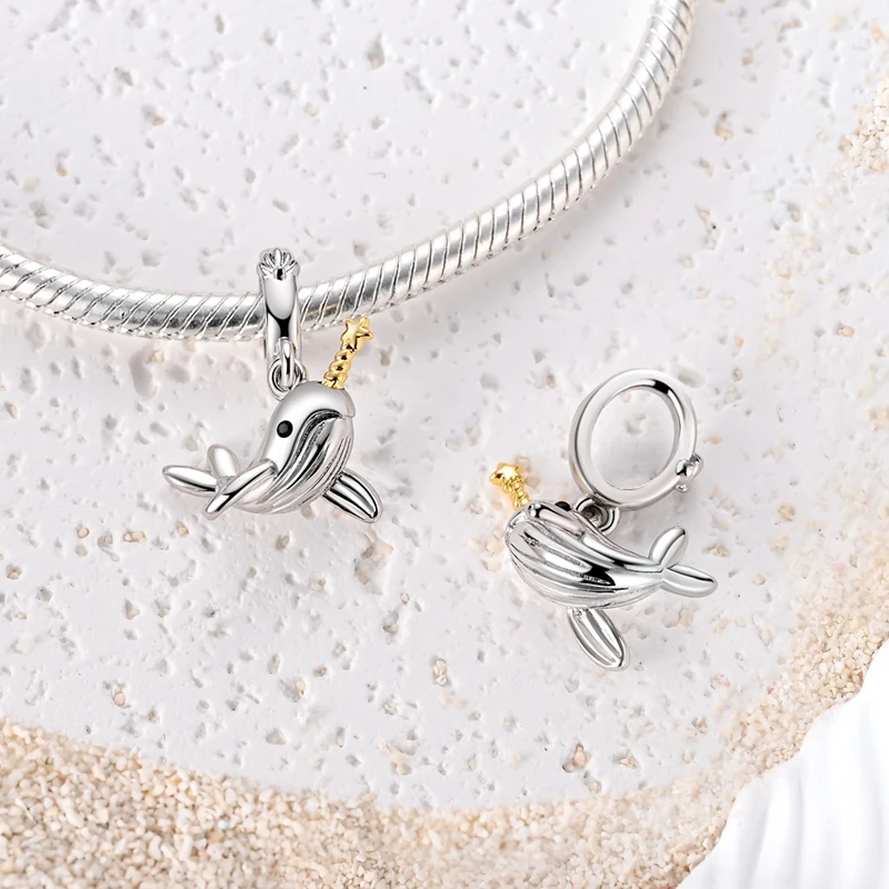 Summer Series Original 925 Sterling Silver Charms Bead Blue Marine Life Pendant Fit Original Bracelet For Women Jewelry Gift