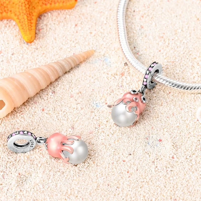 Summer Series Original 925 Sterling Silver Charms Bead Blue Marine Life Pendant Fit Original Bracelet For Women Jewelry Gift