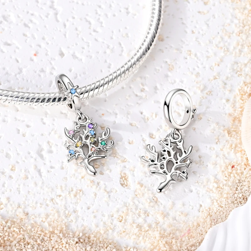 Summer Series Original 925 Sterling Silver Charms Bead Blue Marine Life Pendant Fit Original Bracelet For Women Jewelry Gift