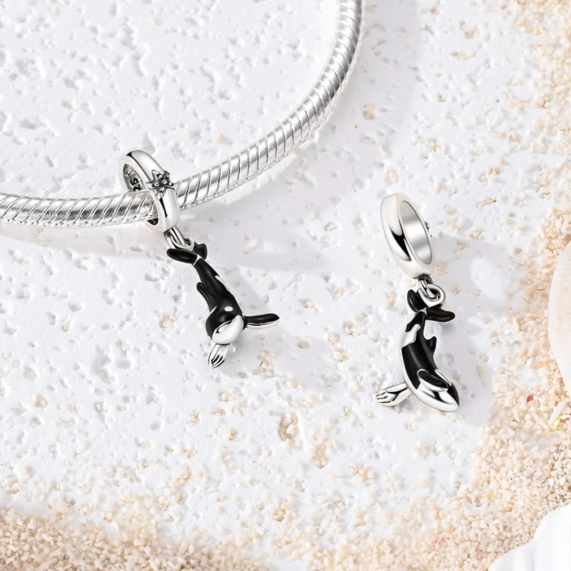 Summer Series Original 925 Sterling Silver Charms Bead Blue Marine Life Pendant Fit Original Bracelet For Women Jewelry Gift