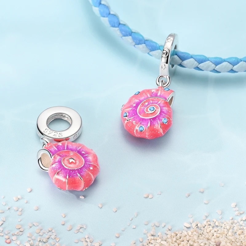 Summer Series Original 925 Sterling Silver Charms Bead Blue Marine Life Pendant Fit Original Bracelet For Women Jewelry Gift