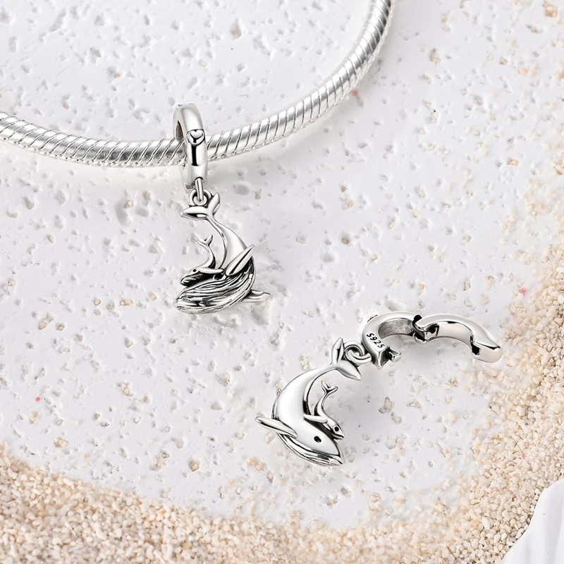 Summer Series Original 925 Sterling Silver Charms Bead Blue Marine Life Pendant Fit Original Bracelet For Women Jewelry Gift