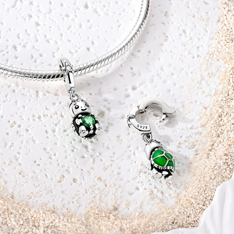 Summer Series Original 925 Sterling Silver Charms Bead Blue Marine Life Pendant Fit Original Bracelet For Women Jewelry Gift