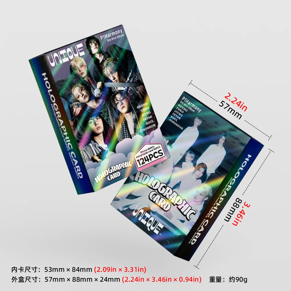 124PCS P1Harmony UNIQUE Photocards Lomo Cards Set Photocards Photo Lomo Cards Fans Collection Printed Cards
