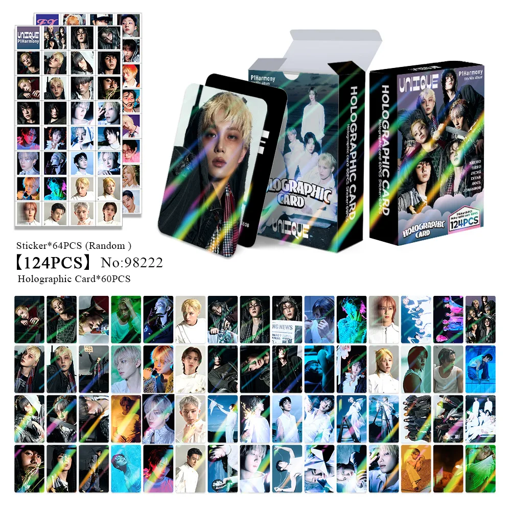 124PCS P1Harmony UNIQUE Photocards Lomo Cards Set Photocards Photo Lomo Cards Fans Collection Printed Cards