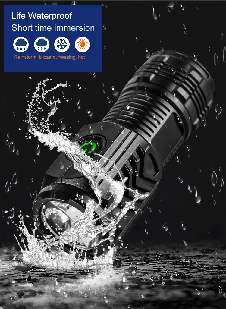 Portable Mini LED Handheld Flashlight Powerful Fingertip Torch Outdoor Waterproof Hiking Camping Flash Light with Pen Clip