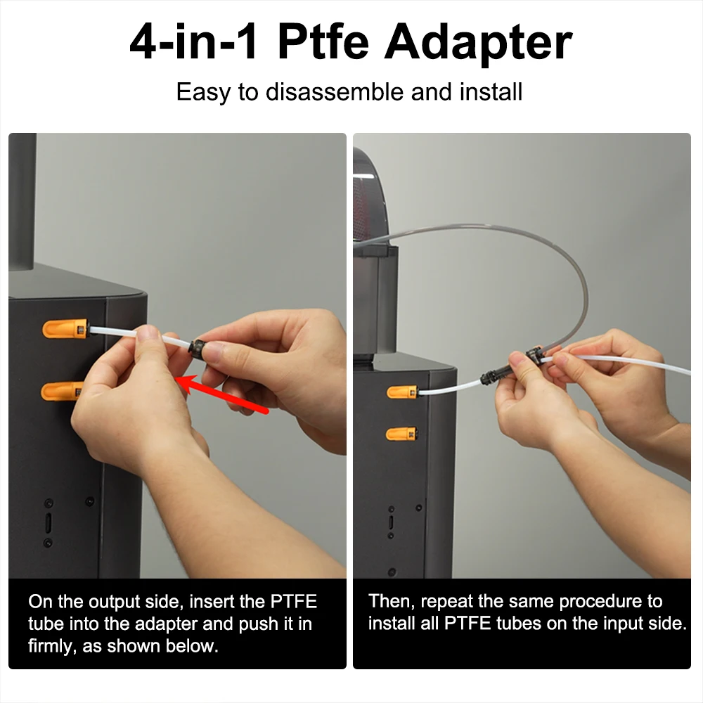 4 in 1 PTFE Filament Tube Adapter For Bambu Lab H2 P1 X1 A1 3D Printer Filament Clean Pad Multi-Material Compatible No-Clogging