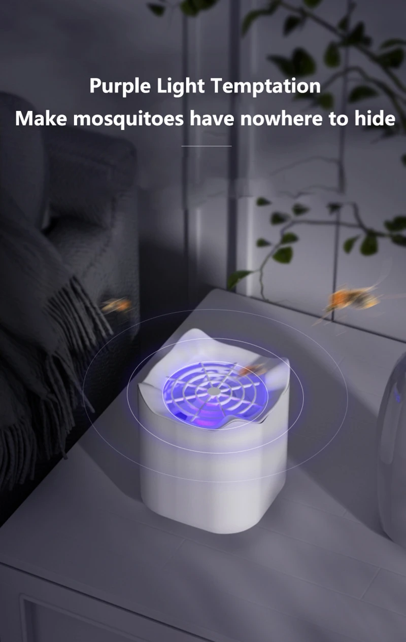 Lenovo Electric Shock Mosquito Killer UV Light USB Mute Trap Flies Bug Zapper Lamp Camping Anti Mosquito for Home Bedroom 2026