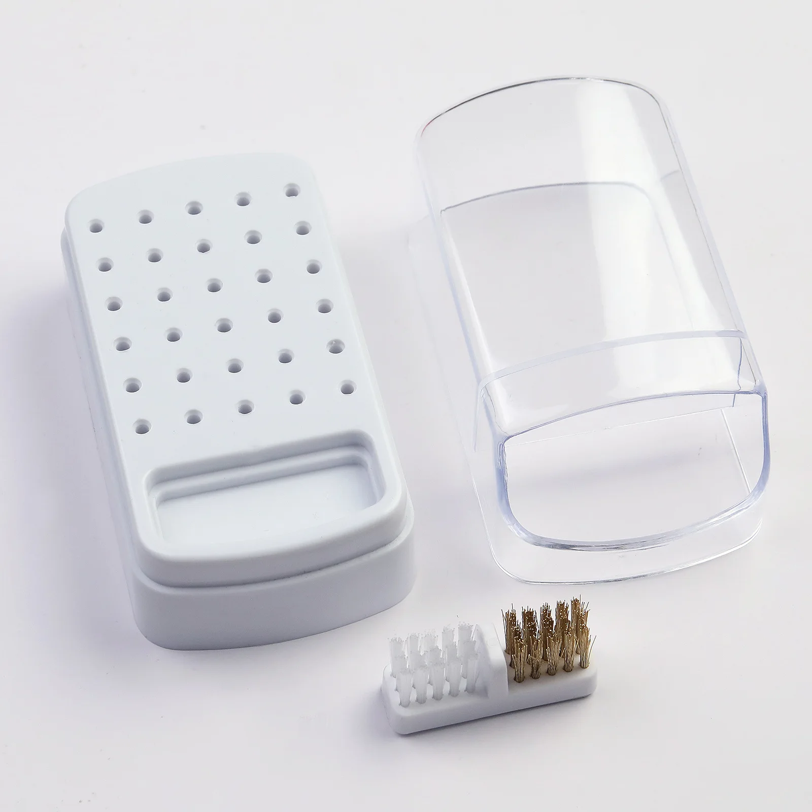 30 Holes Nail Polish Head Organizer Acrylic Portable Organizer Transparent Dustproof Cleaning Organizer Professional Nail Tools