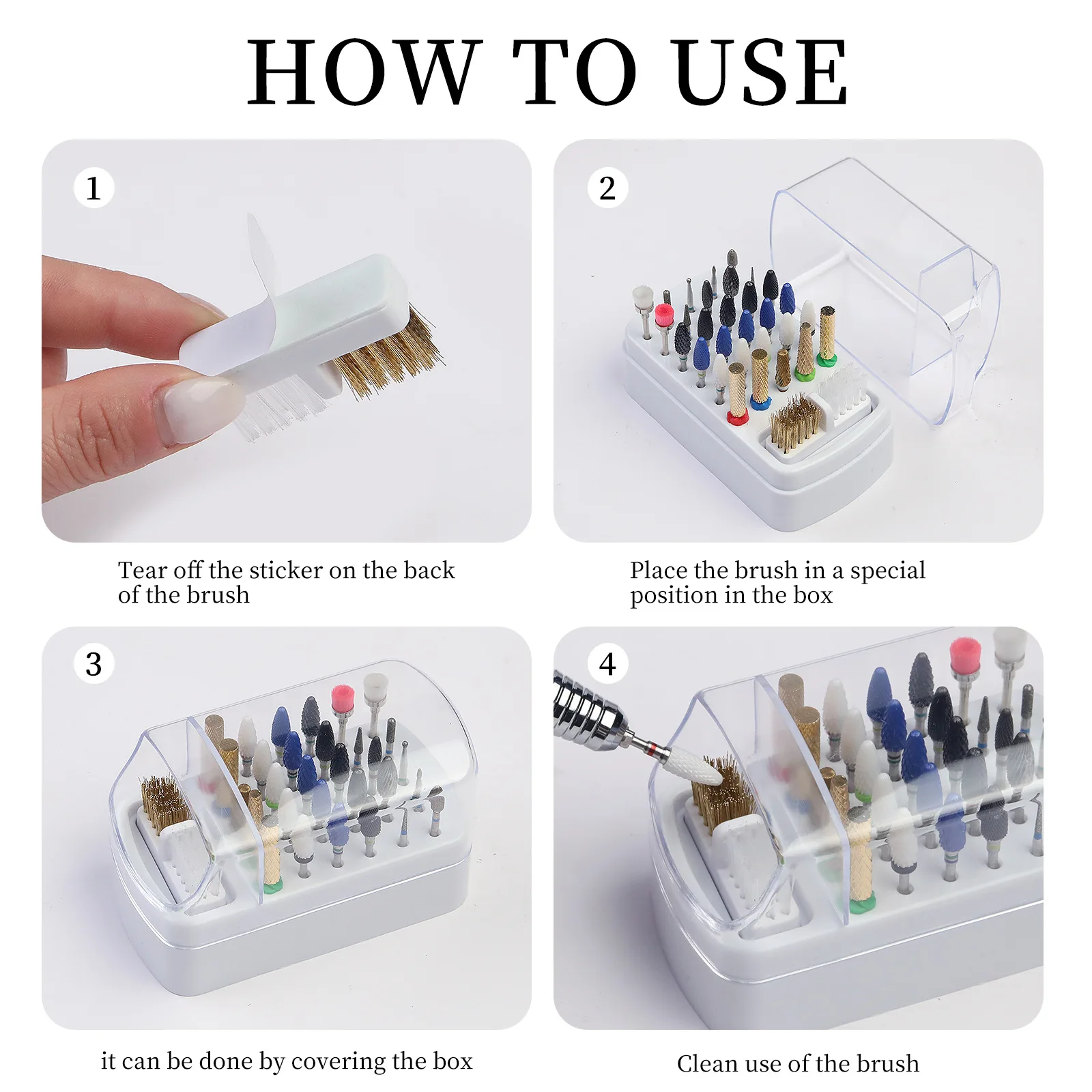 30 Holes Nail Polish Head Organizer Acrylic Portable Organizer Transparent Dustproof Cleaning Organizer Professional Nail Tools