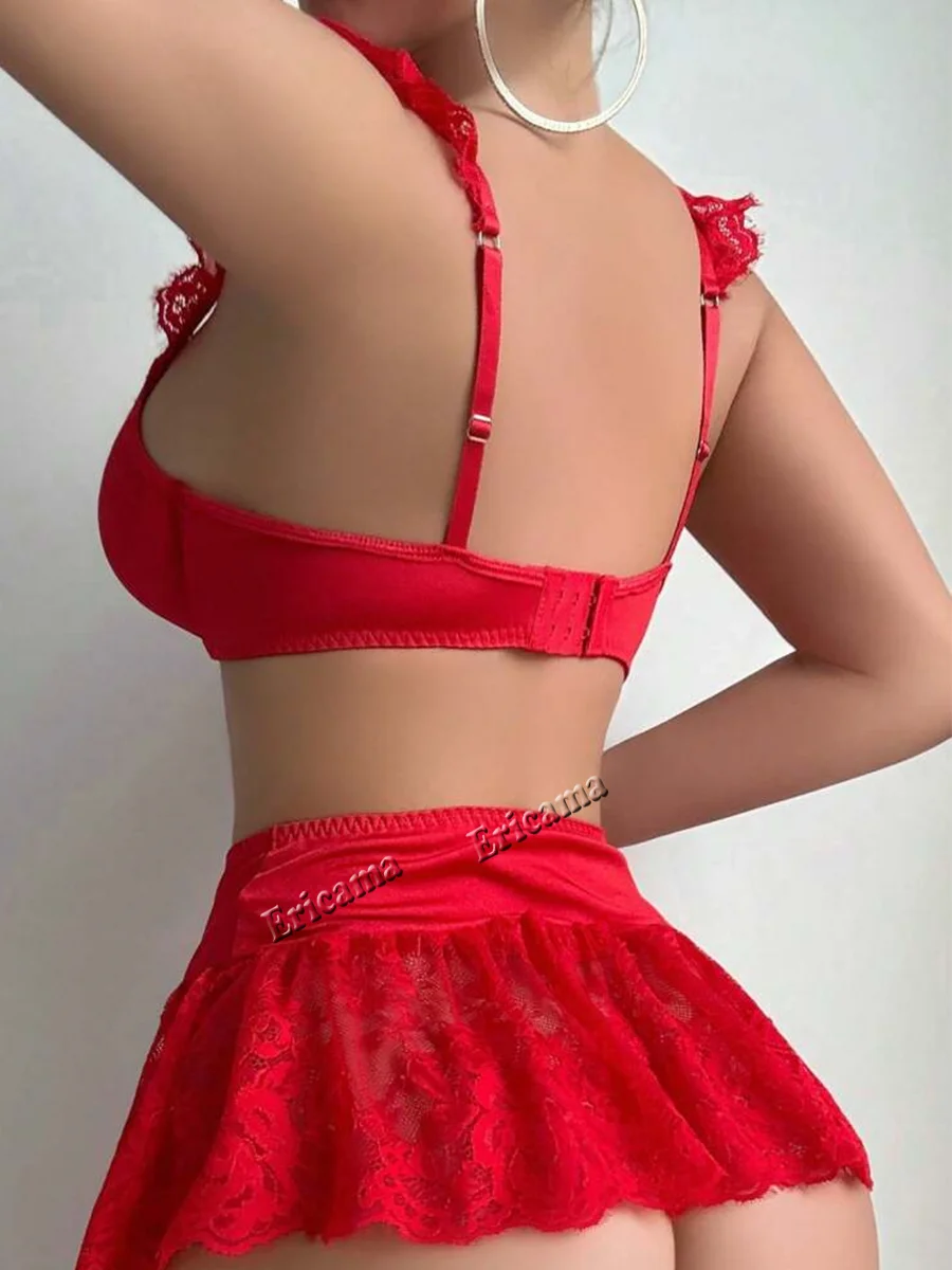 Sexy Lingerie Seamless Underwear Fancy Women Erotic Outfit Open Sexy Bra Set Fantasy Mini Skirt Bra Set Cosplay Costumes Women