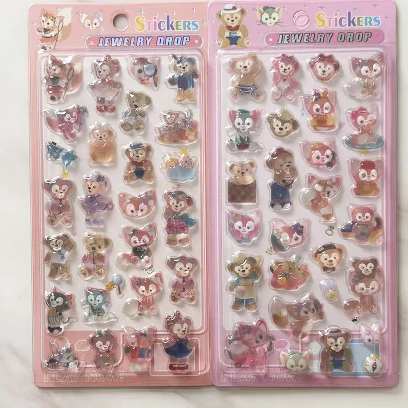 2 Pcs Stellalou Linabell 3D Relief Crystal Sticker Boy Girl Reward Sticker Student Diy Ccd Phone Case Decoration Toy Gift K